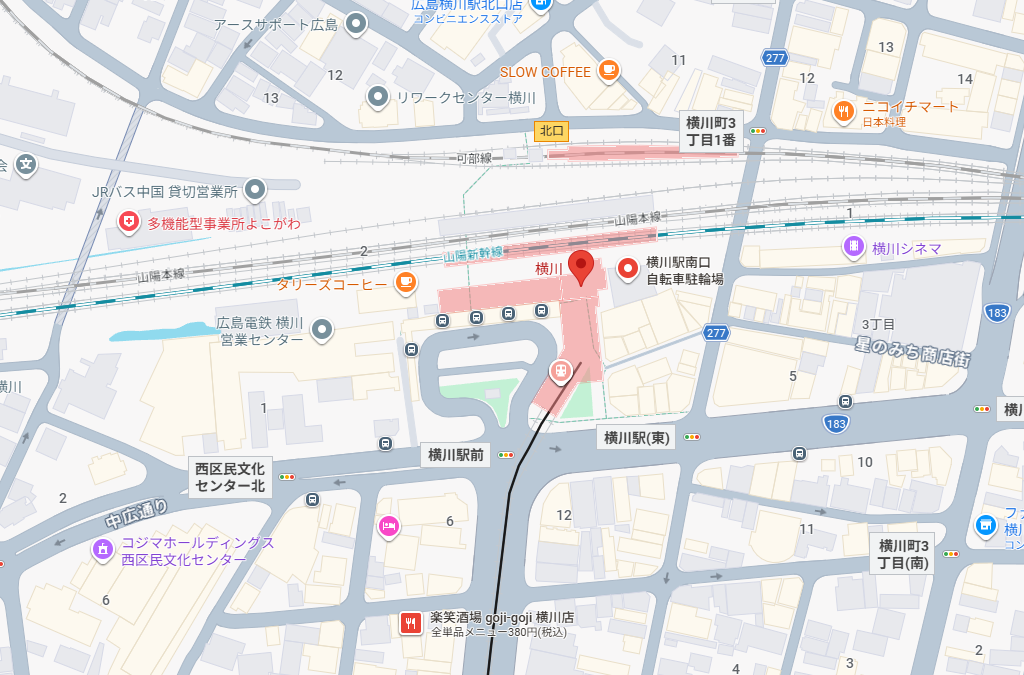 JR横川駅周辺地図
